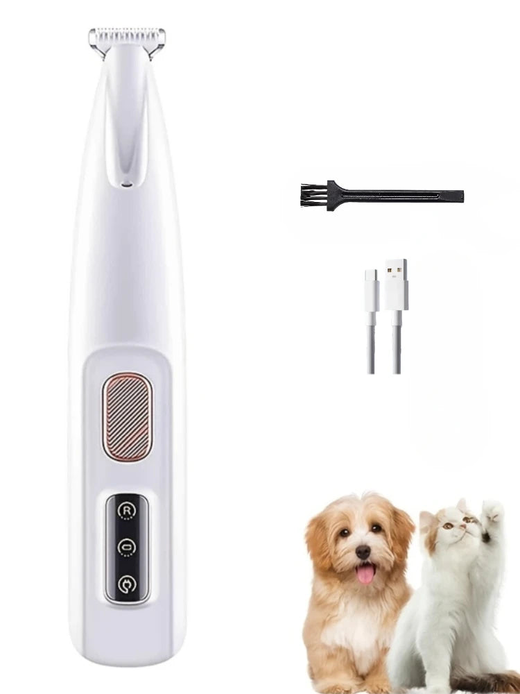 Quiet Pet Grooming Trimmer with LED Light – Cordless & USB Rechargeable