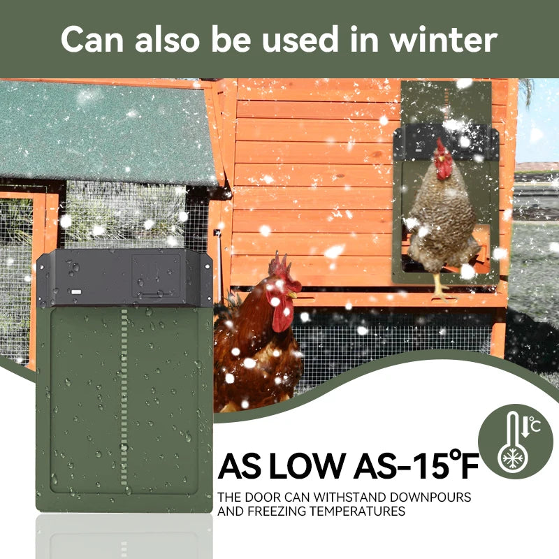 Battery-Powered Automatic Chicken Coop Door Opener with Light Sensor