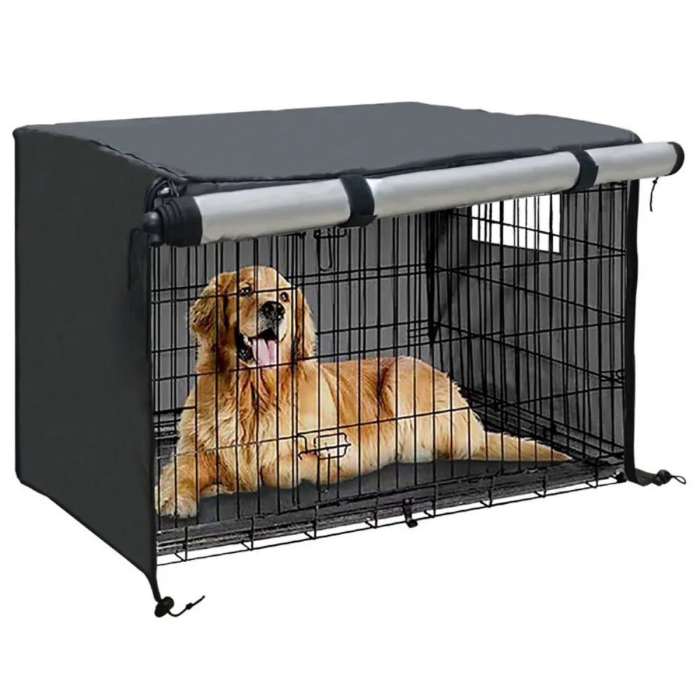 All-Season Waterproof Dog Crate Cover with Mesh Ventilation