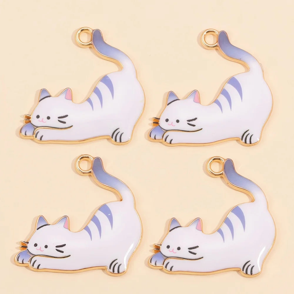 Colorful Cartoon Cat & Animal Enamel Charms for DIY Jewelry Making