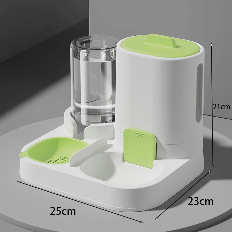 Two-in-One Automatic Pet Feeder and Water Dispenser with Large Capacity