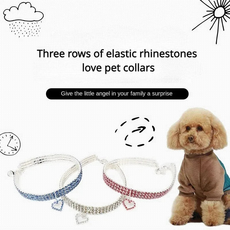 Love Water Drop Diamond Pet Necklace for Cats and Dogs
