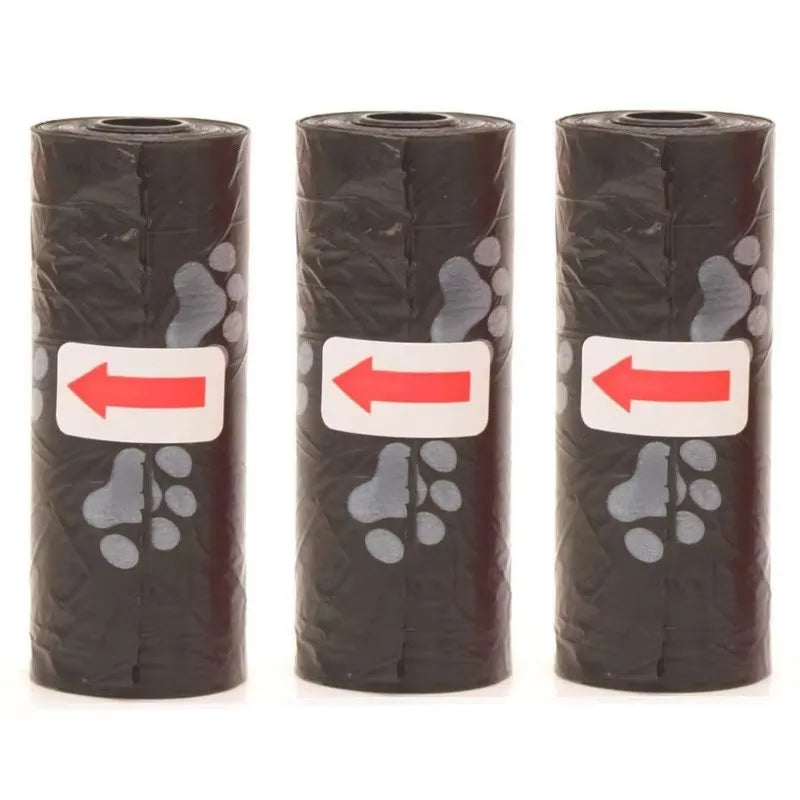 Disposable Dog Waste Bags with Bone-Shaped Dispenser and Leash Clip