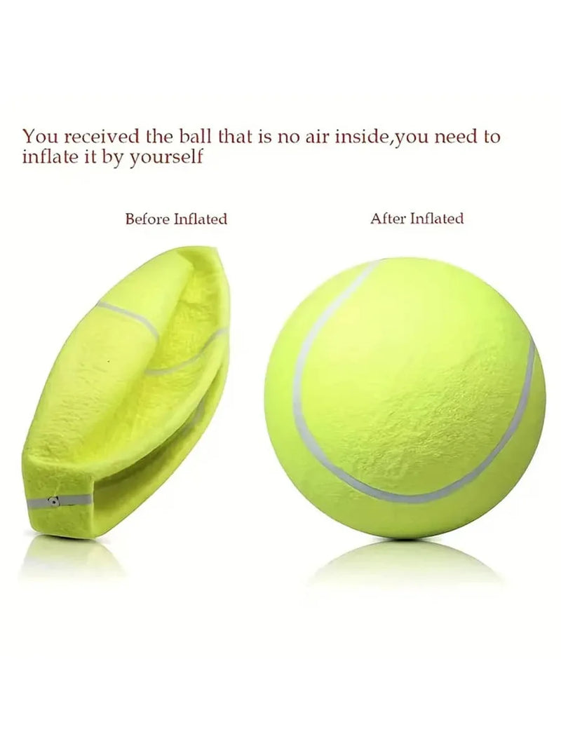 Giant 24cm Inflatable Tennis Ball Dog Toy with Pump