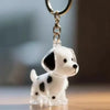 Klares Plastik-Hund-Figur-Anhänger mit schwarz-weißem Welpen-Design