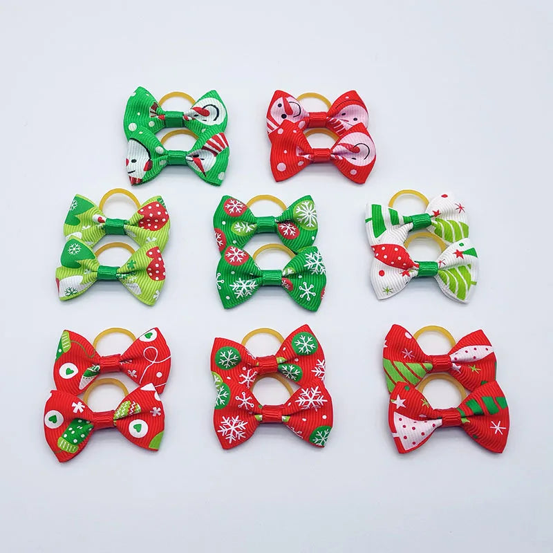 Pet Hair Bows with Elastic Bands (100-Pack)