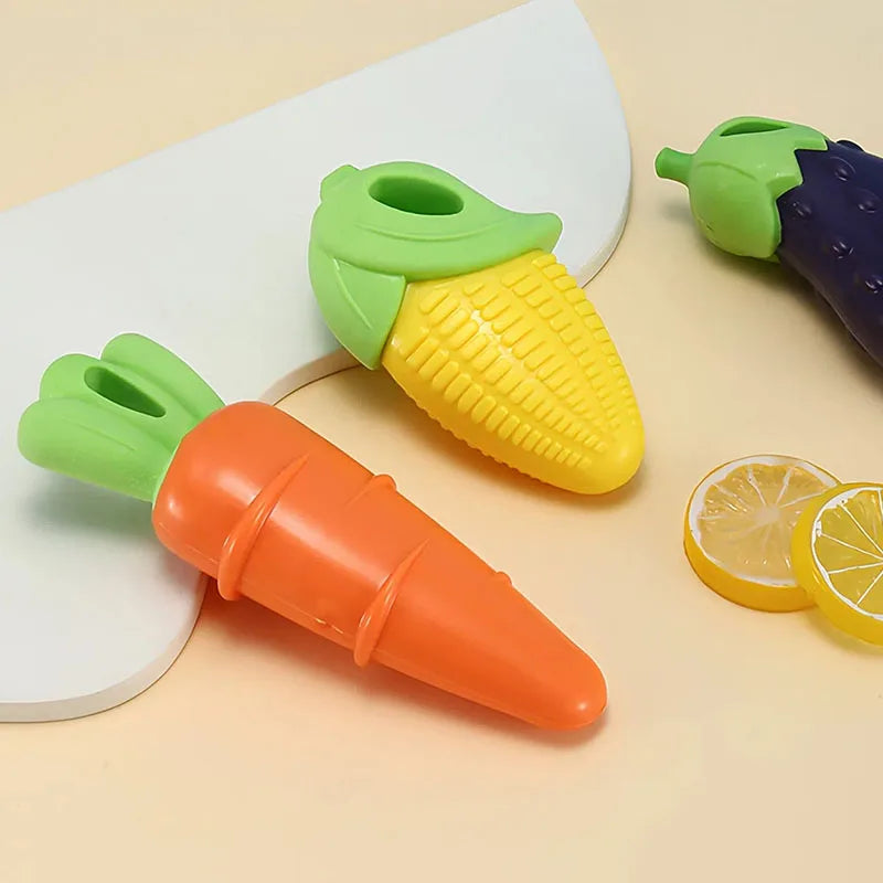 Carrot & Corn Design Dog Chew Toy with Squeaker