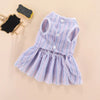 Striped Bow Pet Dress with Elastic Waistband