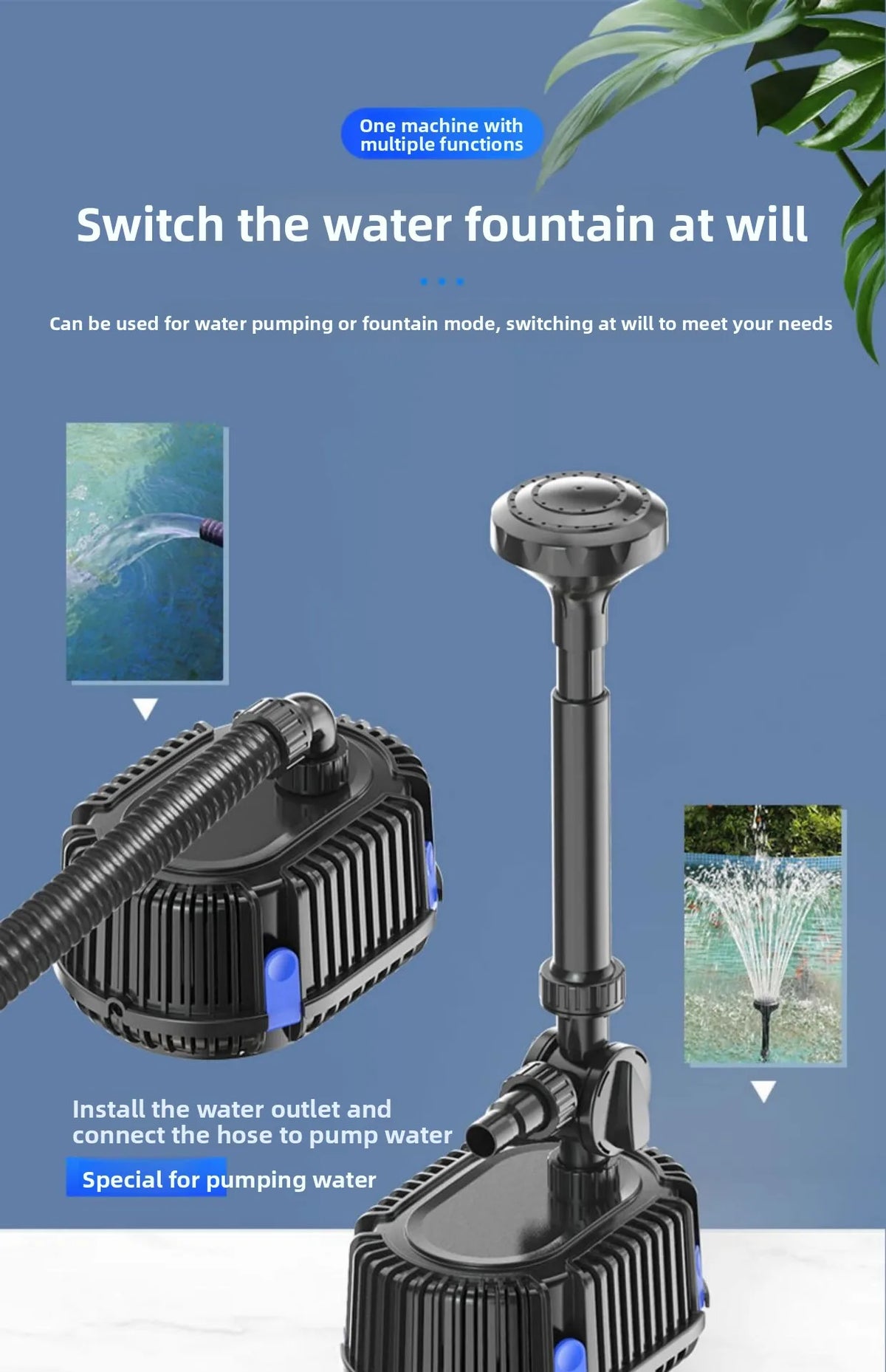 Submersible Pond Pump for Fountains, Filtration & Aeration