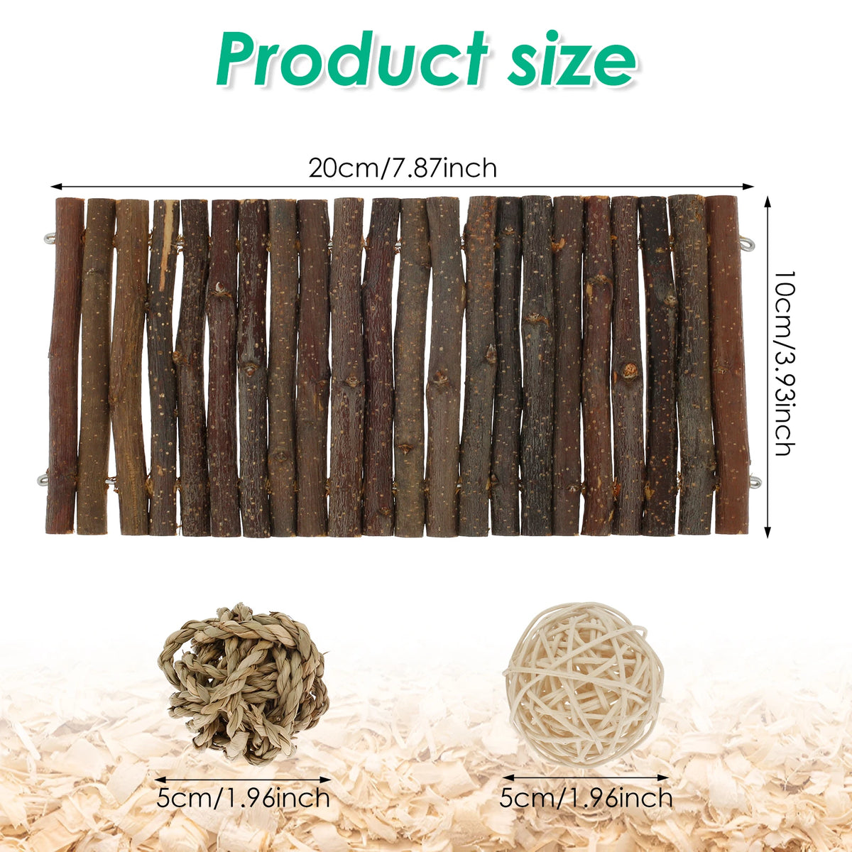 Natural Wood Chewing Toy Set for Small Pets