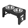 Adjustable Raised Dog Bowls with Stainless Steel Double Feeder
