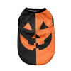 Black and orange pumpkin face print pet shirt for small dogs and cats