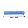 Blauer glitzernder Naturholz-Stand für Papageien und Vögel, 15 cm lang.