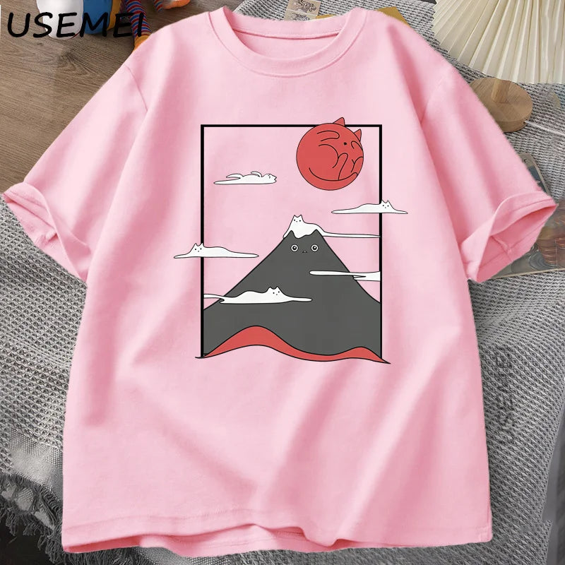 Camiseta Gráfica de Gato Divertida