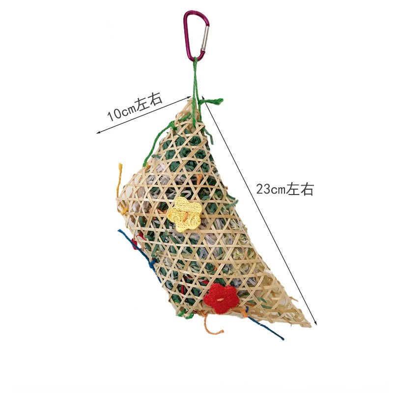 Interactive Parrot Foraging Toy with Shreddable Paper and Wood