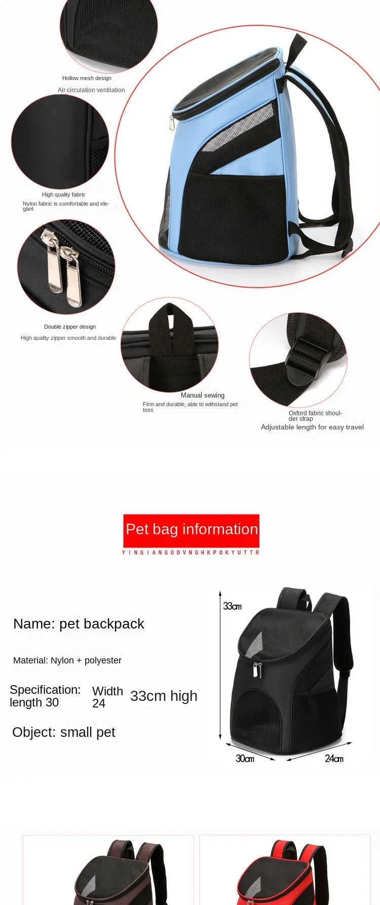 Zusammenklappbarer Katzenrucksack