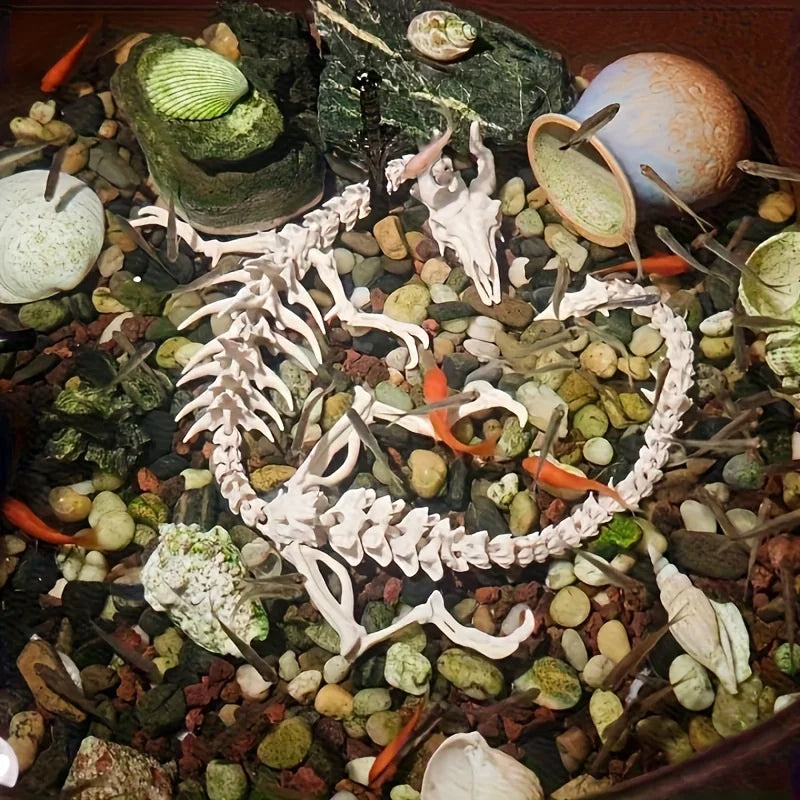 Articulated Dragon Skeleton Aquarium Ornament