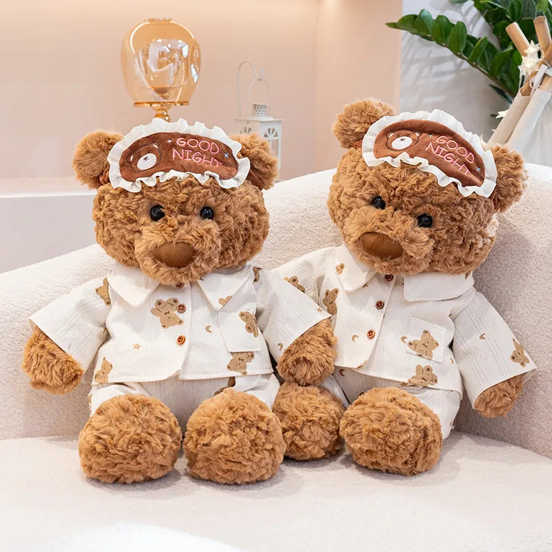 Cozy Pajama Bear Plush with Sleep Mask