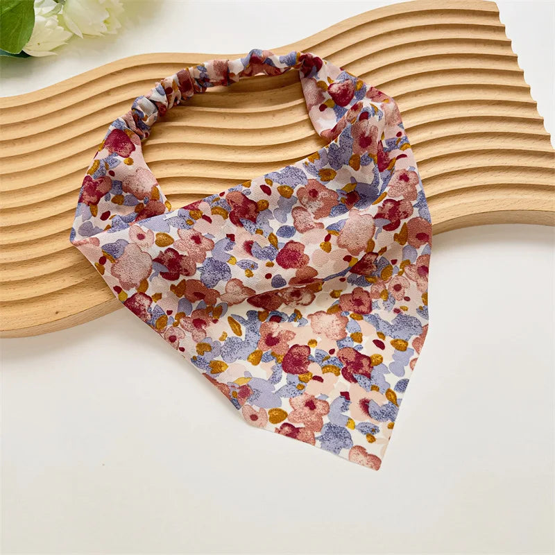 Boho Floral Print Cotton Triangle Hair Bandanas