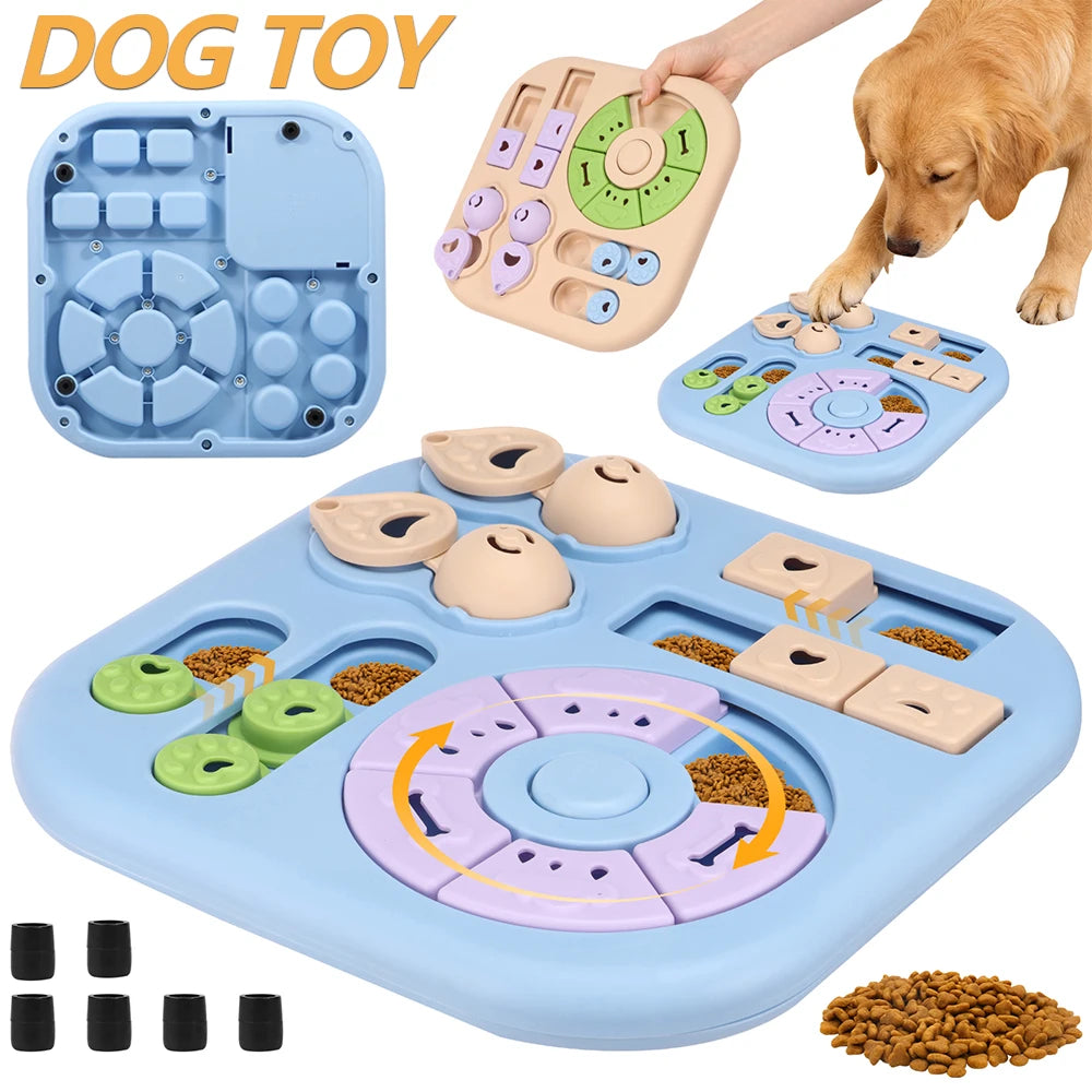 Interactive Dog Puzzle Toy with Non-Slip Base for Mental Stimulation and Slow Feeding