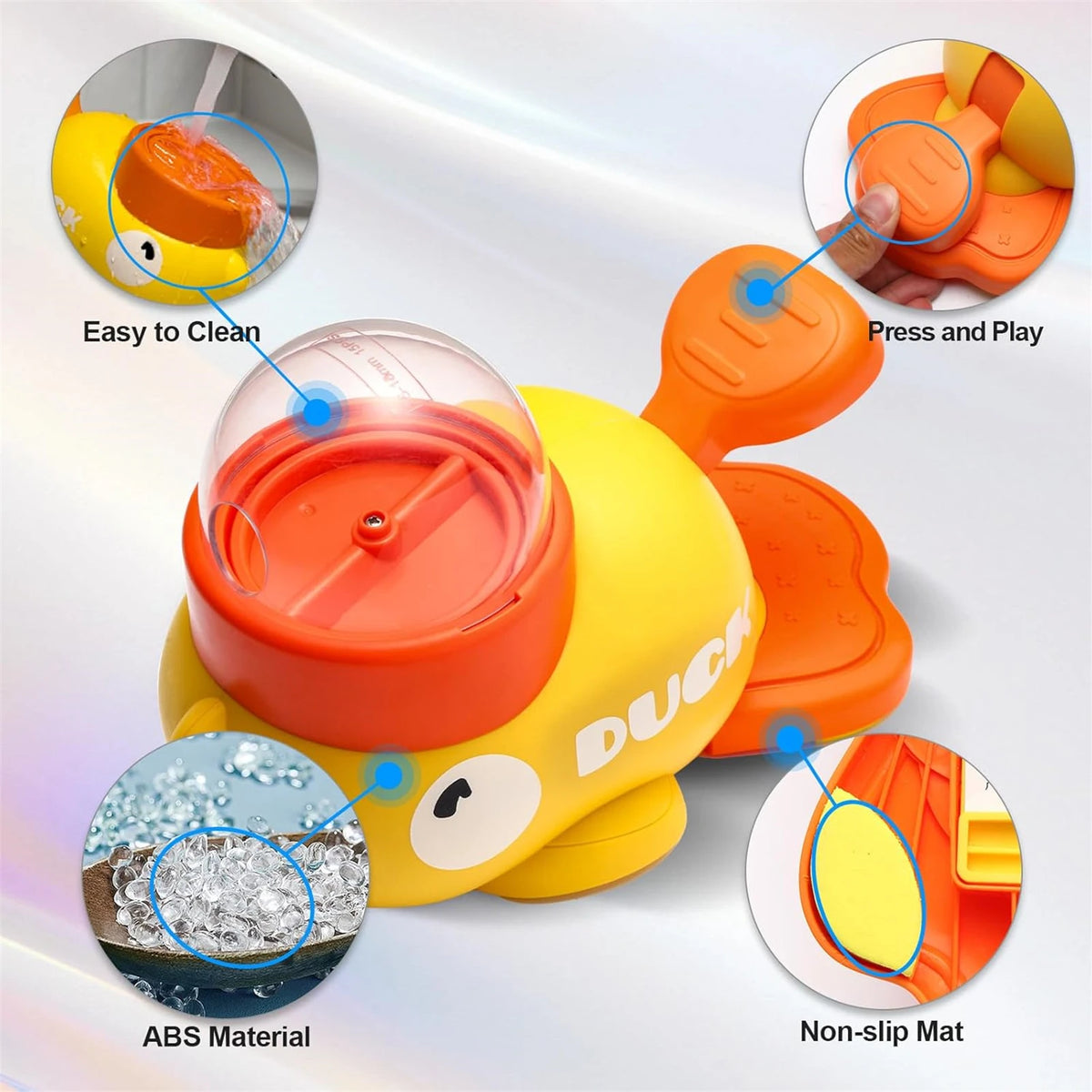 Interaktiver Spielzeugspender für Haustiere aus orange-gelbem ABS-Material mit einfachen Reinigungsfunktionen.