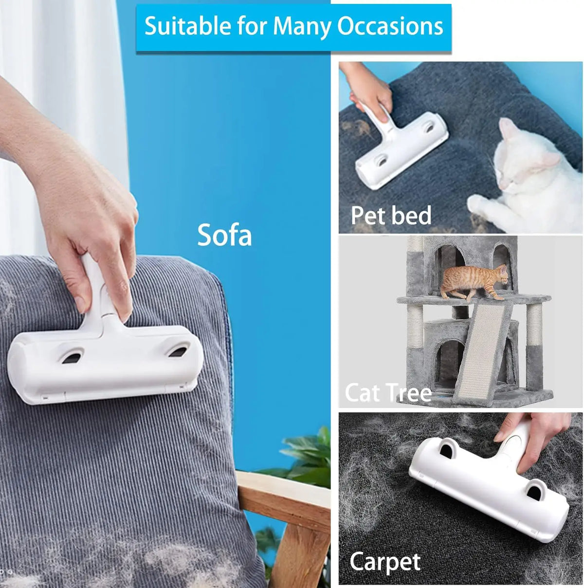 Reusable Push-Pull Pet Hair Remover Brush for Dogs and Cats