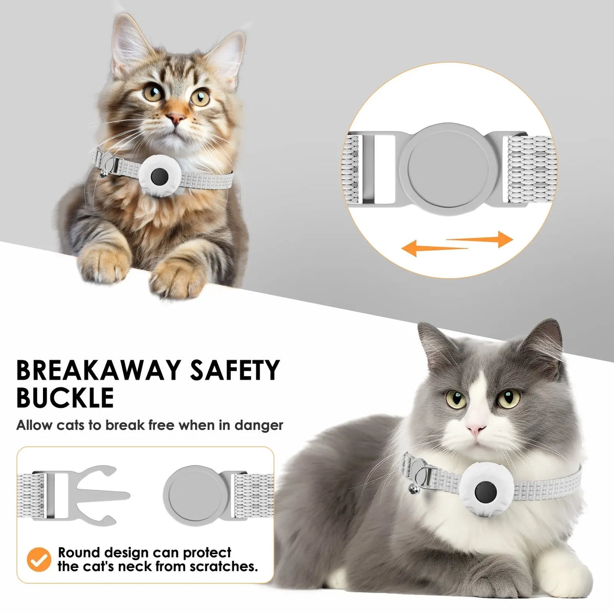Waterproof GPS Cat Tracker Collar with Safety Buckle