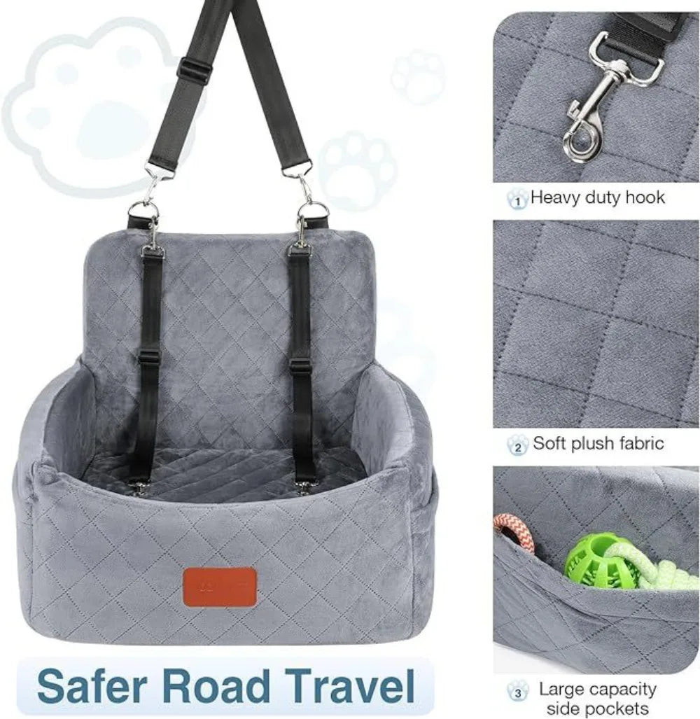 Washable Dog Car Seat with Removable Orthopedic Cushion