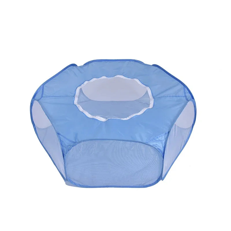 Foldable Transparent Pet Playpen — Portable Indoor & Outdoor Tent for Cats, Small Dogs, and More