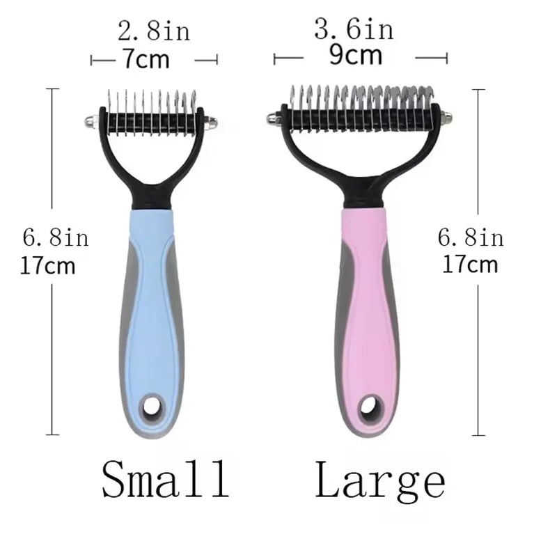 Double-Sided Stainless Steel Dematting Comb for Dogs and Cats