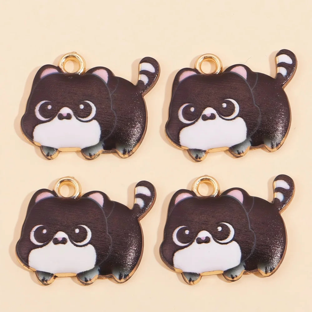 Colorful Cartoon Cat & Animal Enamel Charms for DIY Jewelry Making