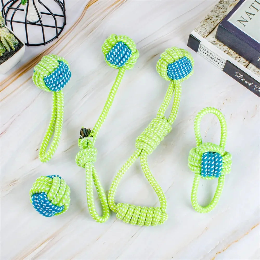 Durable Rope Ball Dog Toy for Chewing and Interactive Play