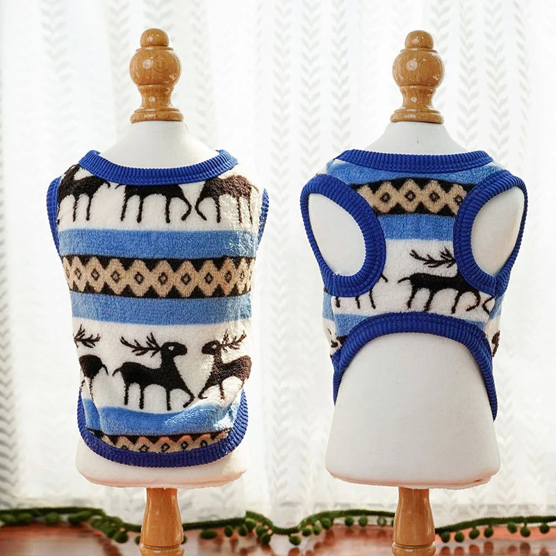 Cozy Flannel Dog Vest for Small Pets