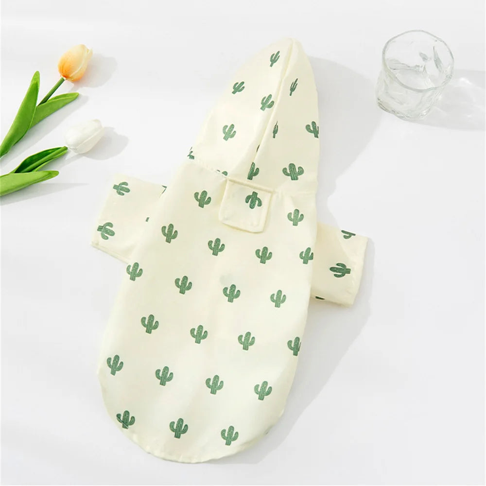 Cartoon Printed Waterproof Dog Raincoat