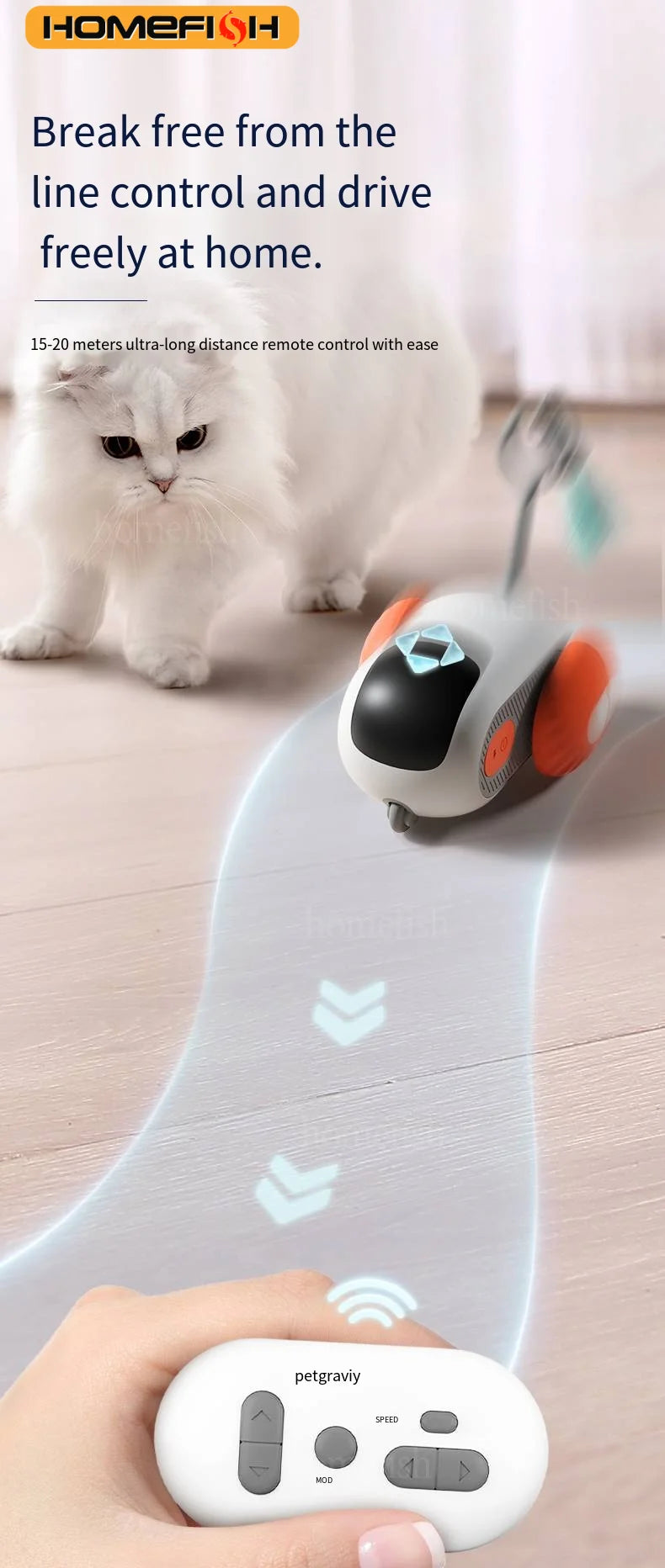 Interactive Remote-Controlled Cat Toy Car