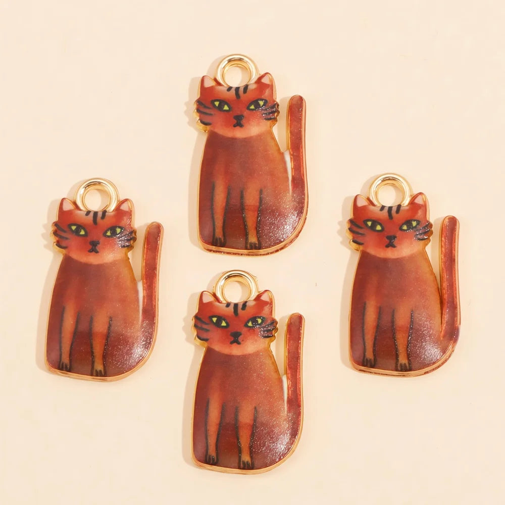 Colorful Cartoon Cat & Animal Enamel Charms for DIY Jewelry Making