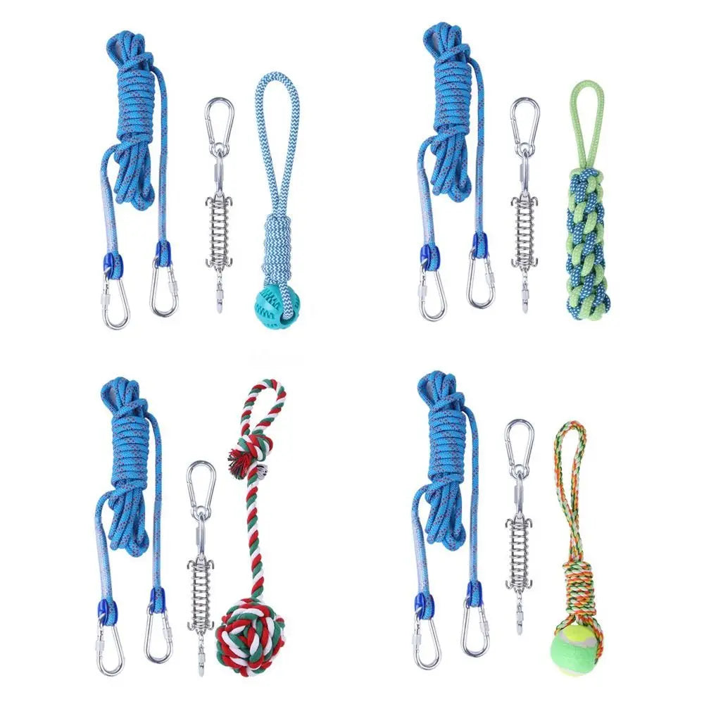 Cotton Rope Dog Spring Pole for Tug and Exercise