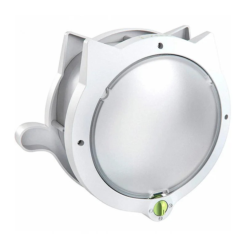 A white 4-way lockable pet door flap for cats and dogs with a circular opening.
