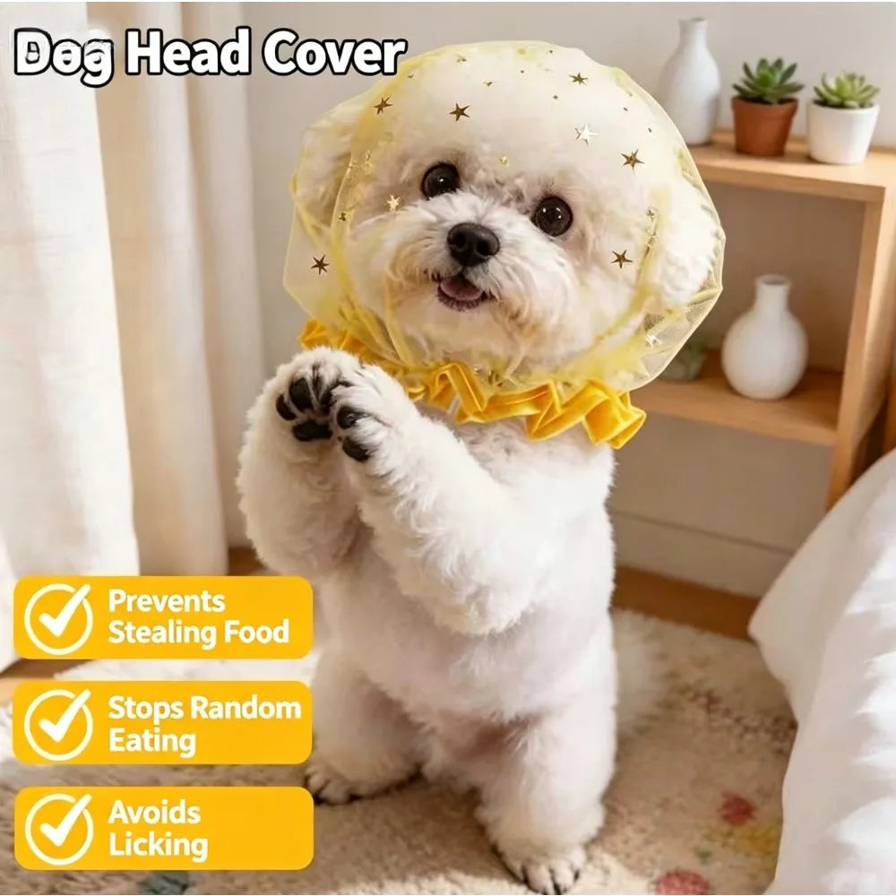 Breathable Star Tulle Dog Muzzle Cover for Outdoor Walks