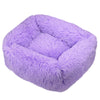 Lit carré en peluche de luxe pour chien