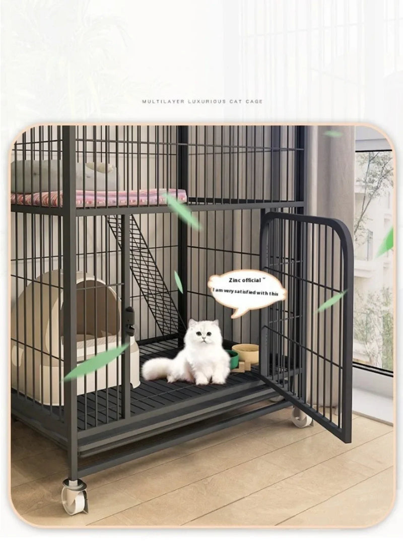 قفص قطط شبكي قابل للفتح مع فيلا مزدوجة
