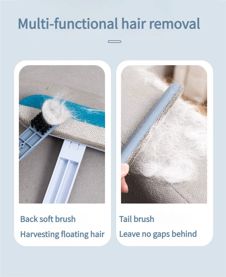 Multi-Surface Pet Hair Remover Brush with Self-Cleaning Base