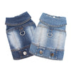 Classic Denim Dog Jacket with Harness and Leash Ring