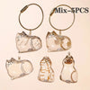 Five glass cat figurines with hanging loops and a pet hair keepsake box.
