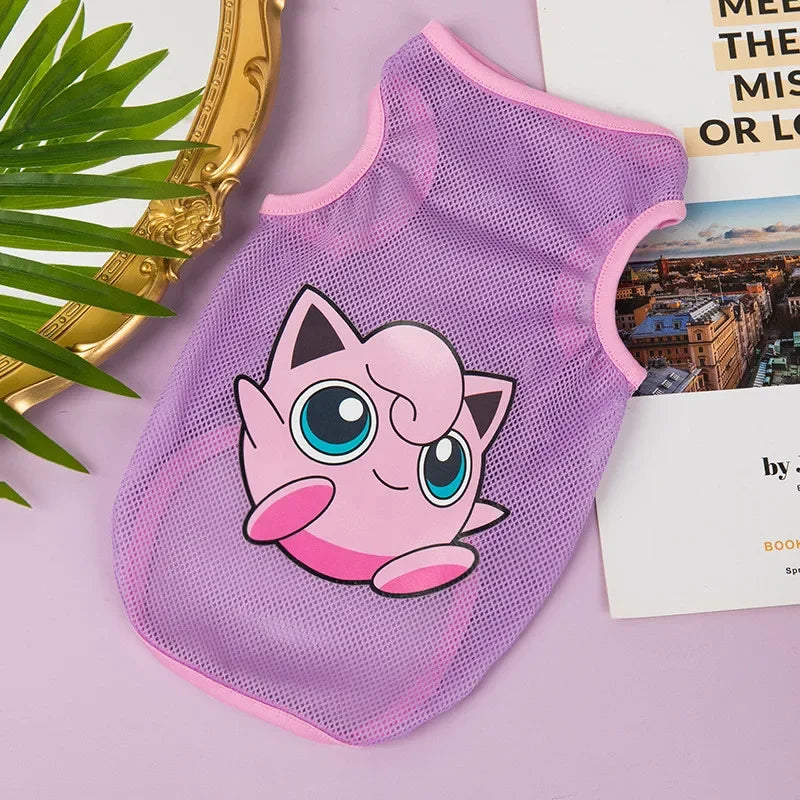 Breathable Mesh Pet Vest with Cute Cartoon Print