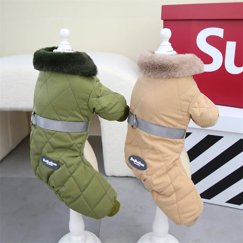 Mono de Algodón Acogedor para Perro con Capucha Impermeable