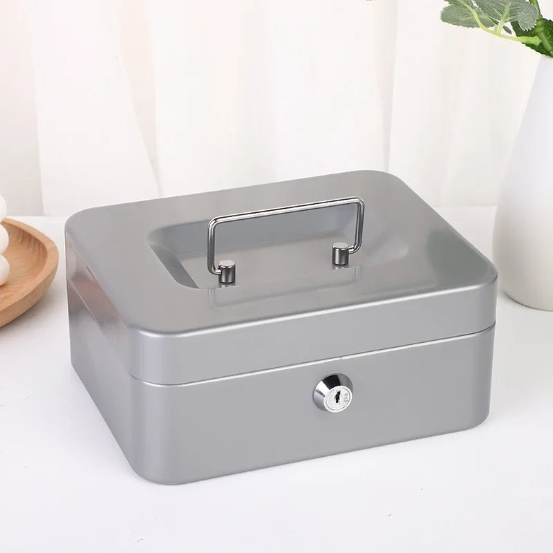 Portable Metal Money Safe Box with Key Lock