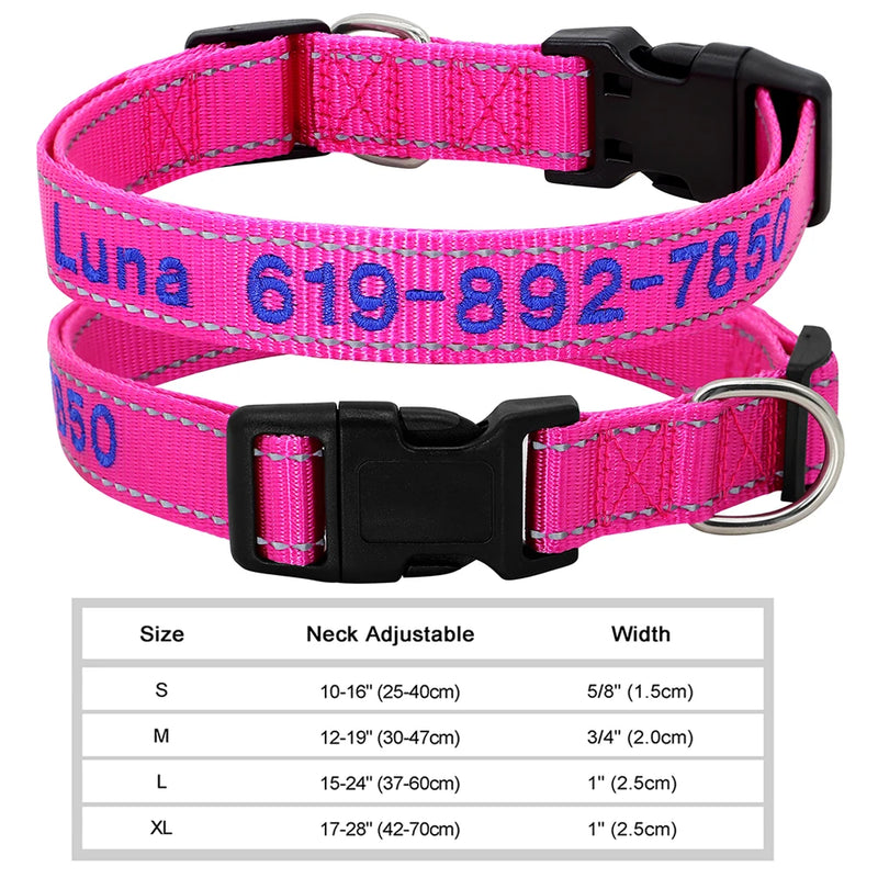Personalisierte bestickte Nylon-Hundehalsband