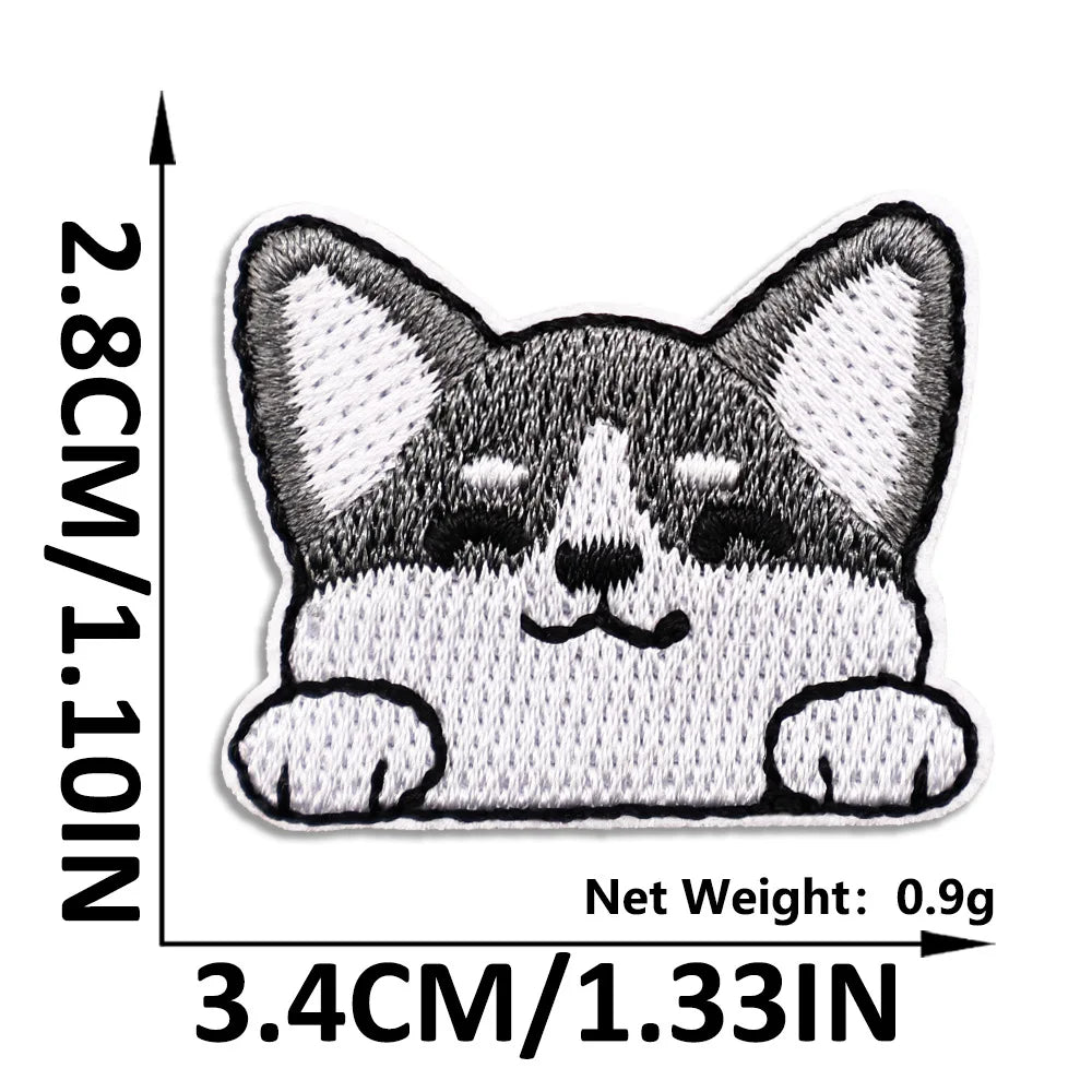 Cat Embroidered Iron-On Patch – Cute Pocket-Sized Appliqué for Clothing & Crafts
