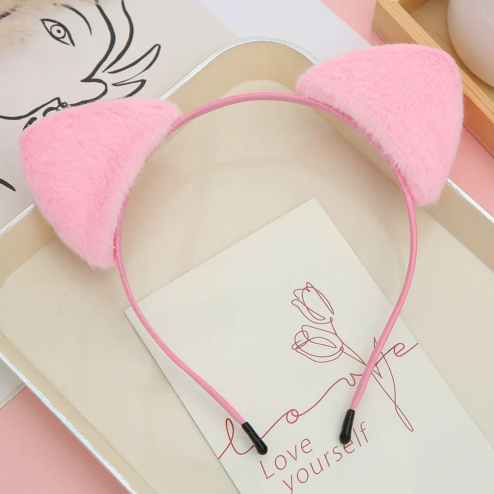 Furry Cat Ears Headband for Cosplay and Parties